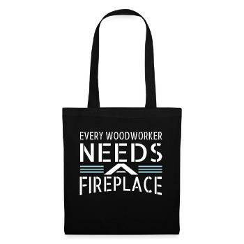 devis ébéniste laisse jouer les t-shirts de charpentier - Sac en tissu - noir - Devant