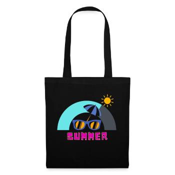 Sonniger Sommer und Freizeit - Stoffbeutel - Schwarz - Vorne