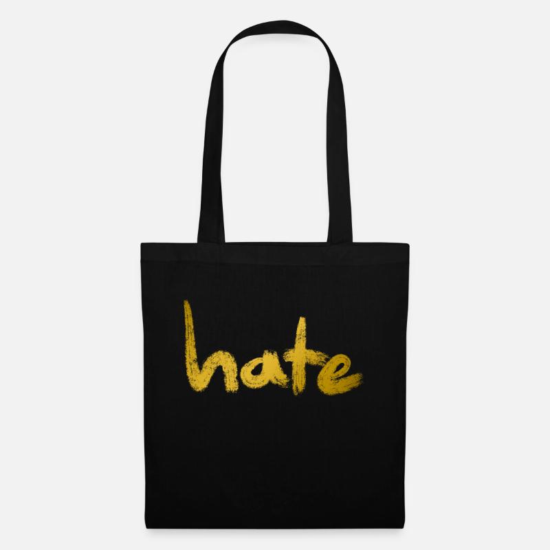 Hate Text Gold - Tote Bag - black