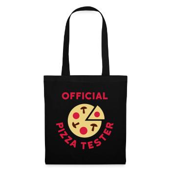 Official pizza tester (pizza, salami, mushrooms) - Tote Bag - black - Front