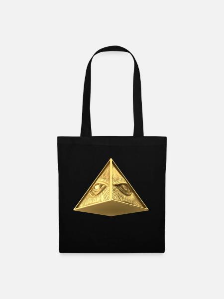 Eye of Providence - allsehendes Auge Pyramid - Stoffbeutel - Schwarz