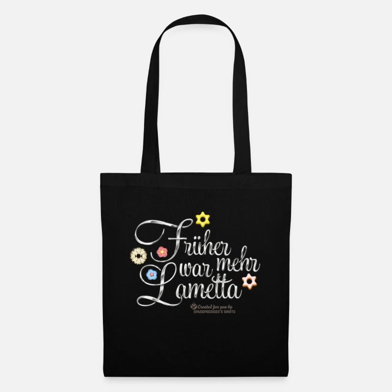 Lametta Früher war mehr Lametta - Stoffbeutel - Schwarz