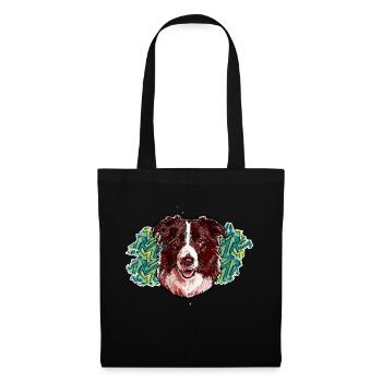 Head of Border collie - In graffiti #1 - Tote Bag - black - Front