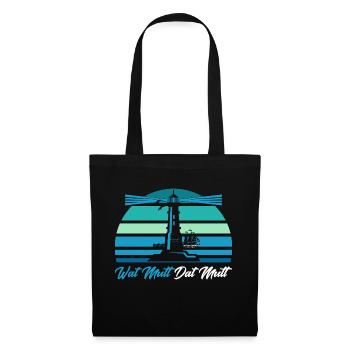 Norddeutsch Norden Nordsee Zitate Heimat Geschenk - Stoffbeutel - Schwarz - Vorne