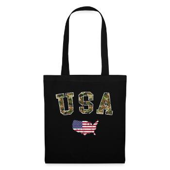 USA Map Military Pattern Flag - Tote Bag - black - Front