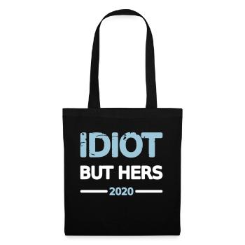 Idiot Couple 2020 Man Design Motif Grunge Vector - Tote Bag - black - Front
