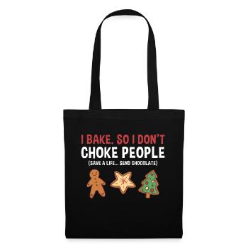 La cuisson sauve une vie... Envoyer un biscuit au chocolat - Sac en tissu - noir - Devant