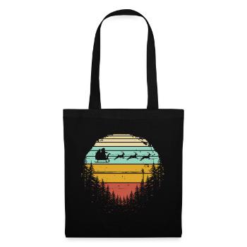 Retro Sled Dogs in Sunset Pines - Tote Bag - black - Front