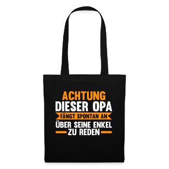 Großvater Großpapa Opi Opa - Stoffbeutel - Schwarz - Vorne