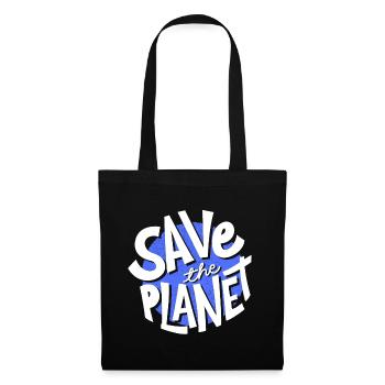 Rette den Planeten, den Planeten Erde, rette den Planeten - Stoffbeutel - Schwarz - Vorne
