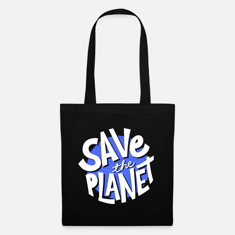 Rette den Planeten, den Planeten Erde, rette den Planeten - Stoffbeutel - Schwarz