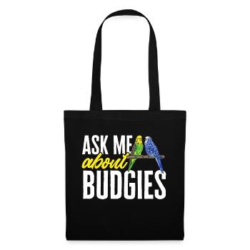 Budgerigar Parakeet Bird Pet Gift - Tote Bag - black - Front