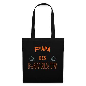 Papa des Monats - Stoffbeutel - Schwarz - Vorne