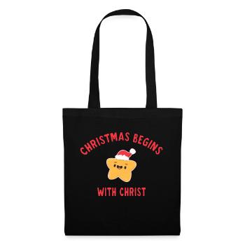 Christmas Begins With Christ - Sac en tissu - noir - Devant