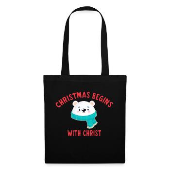 Christmas Begins With Christ - Sac en tissu - noir - Devant