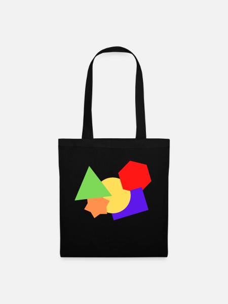 Formen bunt - Stoffbeutel - Schwarz
