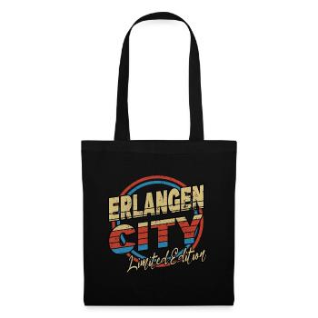 Erlangen Germany City Font 80s Style - Tote Bag - black - Front