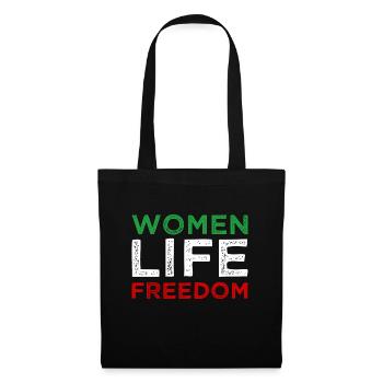 Liberté de vie de femme - Iran - Mahsa Amini - Sac en tissu - noir - Devant