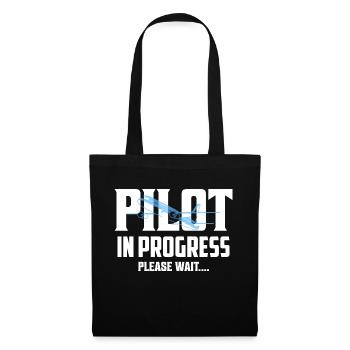 Pilot In Progress Please Wait.... Aviation Airline - Stoffbeutel - Schwarz - Vorne