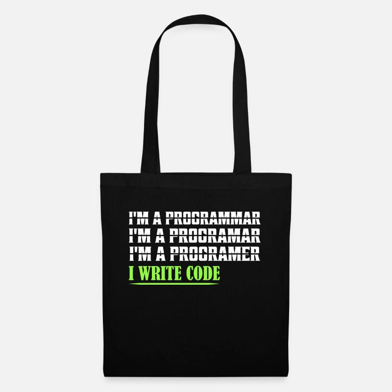 I'm A Programmar ........ I Write Code Coding Soft - Stoffbeutel - Schwarz
