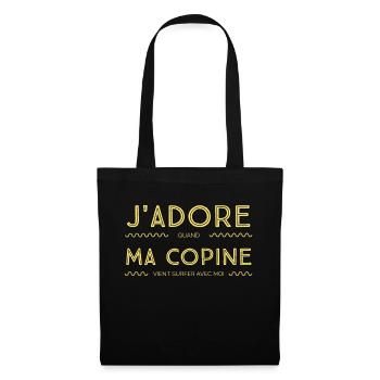 J adore quand ma copine vient surfer avec moi - Sac en tissu - noir - Devant