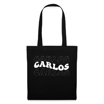 Funny Carlos Groovy 4 Männer Frauen Cool Carlos Tie - Stoffbeutel - Schwarz - Vorne