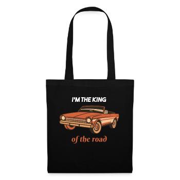 Je suis le roi de la route Rétro Car Lover Present - Sac en tissu - noir - Devant