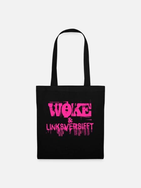 Selbstironie: WOKE & linksversifft - Stoffbeutel - Schwarz