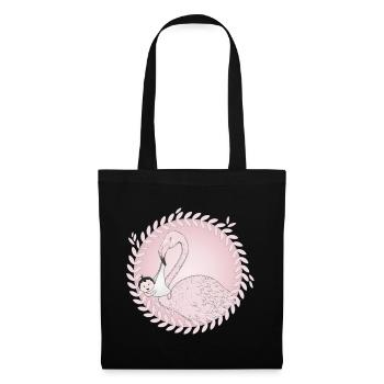Flamingo amène le bébé au lieu de la cigogne - Sac en tissu - noir - Devant