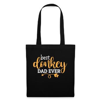 Best Donkey Dad Ever - Stoffbeutel - Schwarz - Vorne