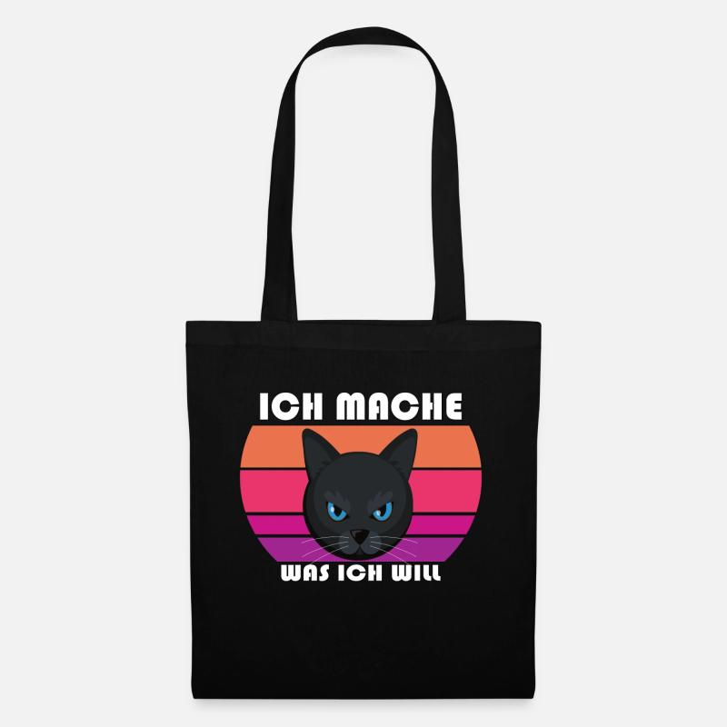 Katze ich mache was ich will - Stoffbeutel - Schwarz
