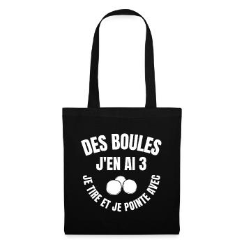 pétanque, fan de pétanque, bouliste - Sac en tissu - noir - Devant