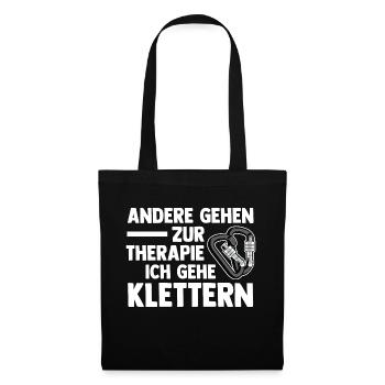 Bergsteigen Bouldern Klettern Kletterer - Stoffbeutel - Schwarz - Vorne