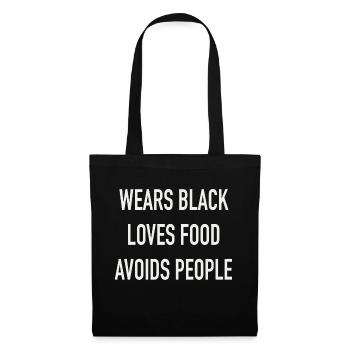 Wears black - Stoffbeutel - Schwarz - Vorne