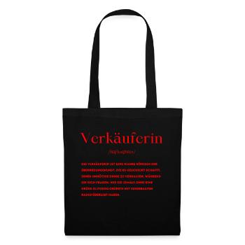 Verkäuferin Definition - Stoffbeutel - Schwarz - Vorne