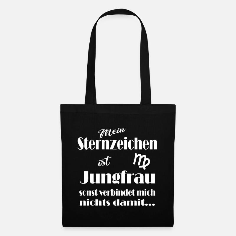 Sternzeichen Jungfrau - Stoffbeutel - Schwarz
