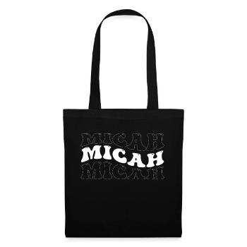 Lustig Micah Groovy 4 Männer Frauen Cool Micah Batikfarbe - Stoffbeutel - Schwarz - Vorne
