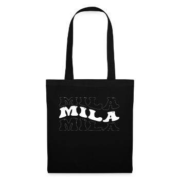 Lustige Mila Groovy 4 Männer Frauen Cool Mila Batikfarbe - Stoffbeutel - Schwarz - Vorne