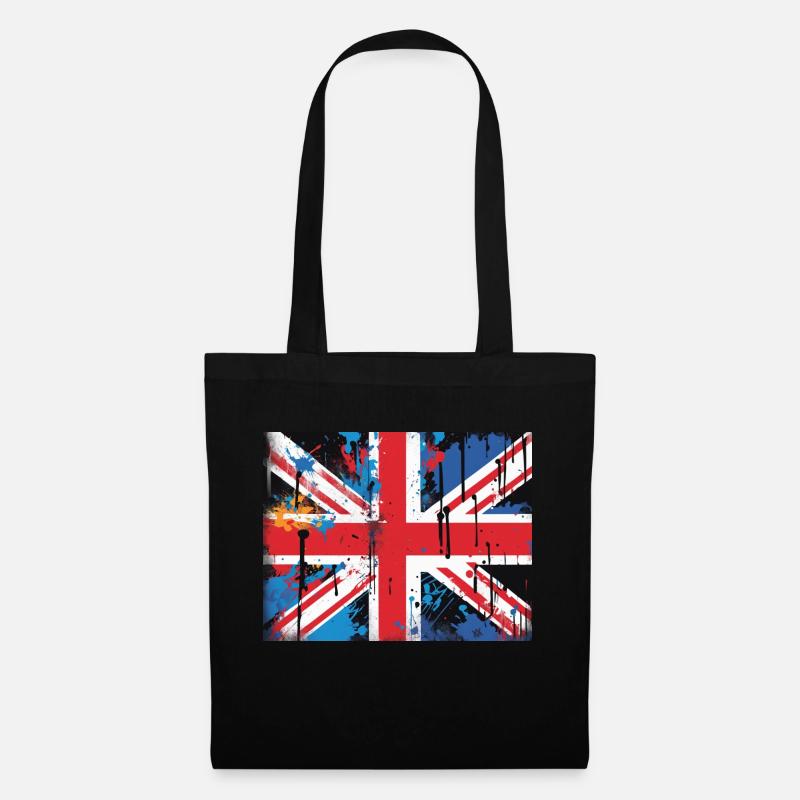British Flag Graffiti Art - Tote Bag - black