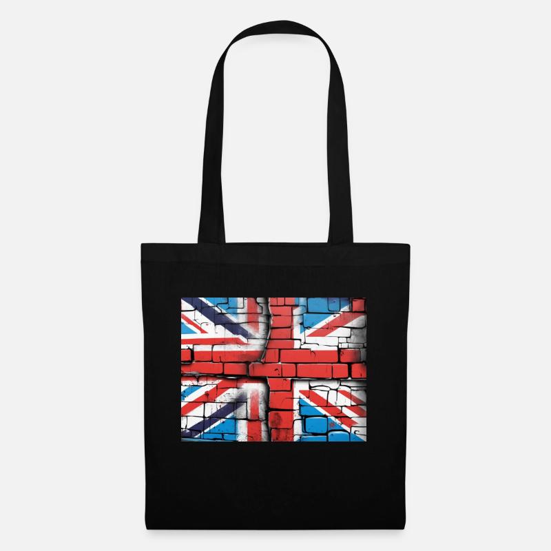 Art graffiti du drapeau britannique - Sac en tissu - noir