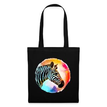 Zebra - Stoffbeutel - Schwarz - Vorne