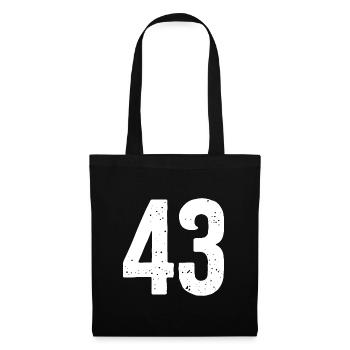 43 Numéros Blanc - Sac en tissu - noir - Devant