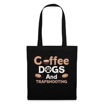 Coffee Dogs And Trapshooting Skeet Shooting Clay - Stoffbeutel - Schwarz - Vorne