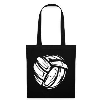 Volleyball Symbol Fabrics Material White Game Icon - Tote Bag - black - Front