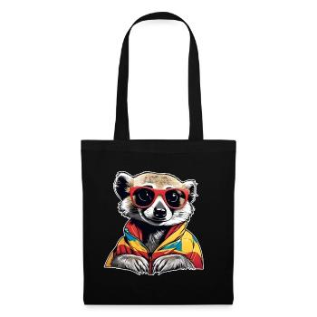 Naughty meerkat with sunglasses - Tote Bag - black - Front