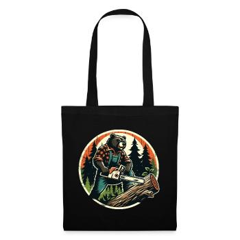Bûcheron Bear Power et nature en harmonie - Sac en tissu - noir - Devant