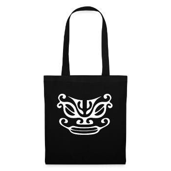 visage maori16 blanc - Sac en tissu - noir - Devant