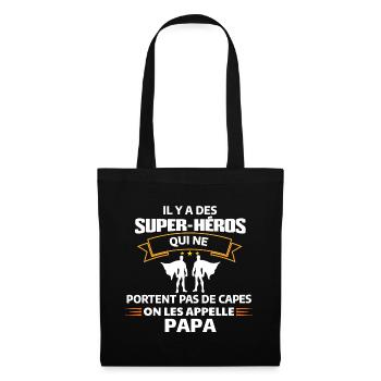 Humour Super-Héros Papa Illustration - Sac en tissu - noir - Devant