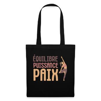 Équilibre puissance paix sérénité yoga zen - Sac en tissu - noir - Devant