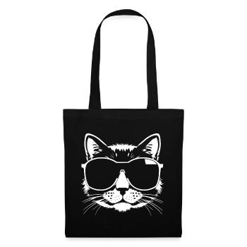 Funny Cat with Sunglasses Kitten Sunglas Cats - Tote Bag - black - Front
